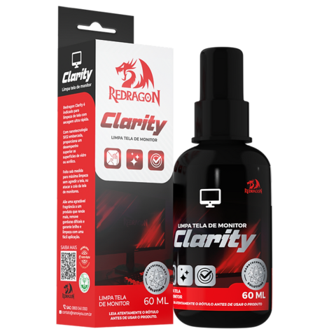 LIMPA TELA DE MONITOR REDRAGON CLARITY 60 ML CLARITY