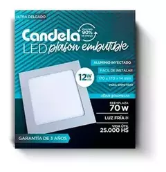 PLAFON LED EMBUTIR CUADRADO 12W DIA CANDELA - comprar online