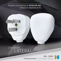 FICHA HEMBRA SALIDA LATERAL 3 PATAS KALOP en internet