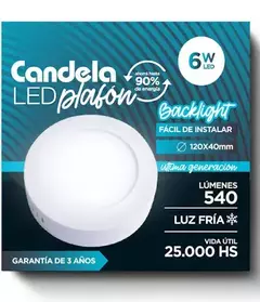 PLAFON LED EXTERIOR REDONDO 6W DIA CANDELA - comprar online