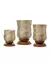 Candelabro Copa de Metal Dorado con base de Madera - comprar online