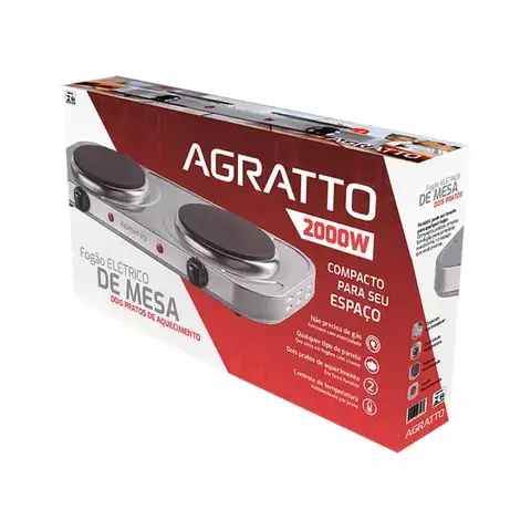 Fogao Eletrico de Mesa Agratto FM-01 2000W, 4917, Inox - comprar online