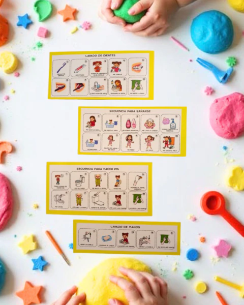 CARTELES DE RUTINA DE BAÑO E HIGIENE NIÑA - comprar online