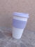 Vaso termico blanco con banda de silicona en color - tienda online