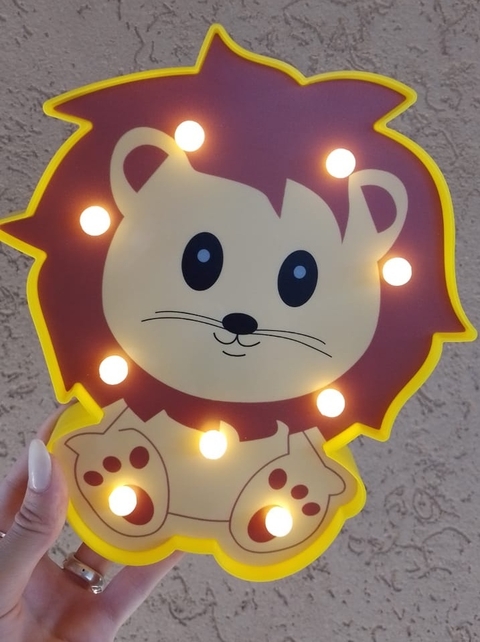 Velador cartel luminoso animalitos LEON - comprar online