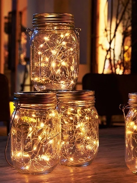 Frasco de vidrio led solar resistente al agua x1 U