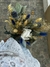 Ramo seco grande con flor de tela tonos azules - comprar online