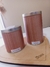 Set de Latas Yerbera + Azucarera Estilo Bambu Verde Blanco - Fresa Exclusivo