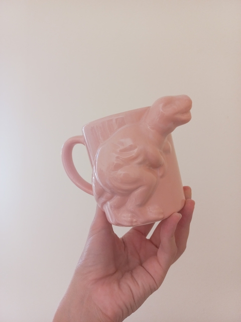 Taza de ceramica Dino Rosa - comprar online