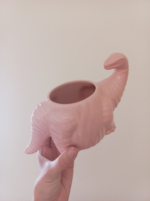 Bowl de ceramica dinosaurio rosa - comprar online