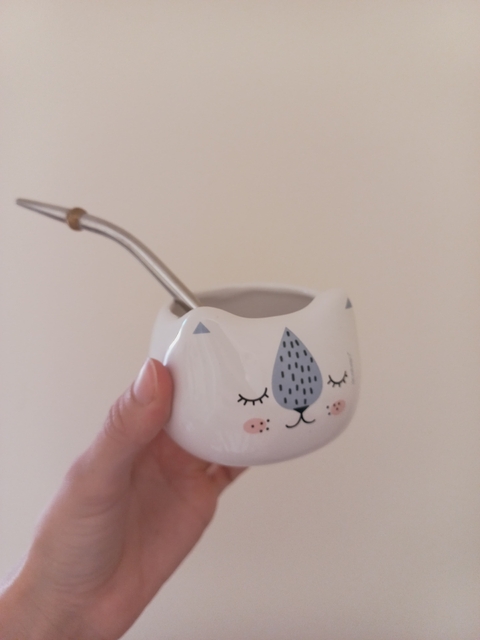 Mate de ceramica gatito Simon - comprar online