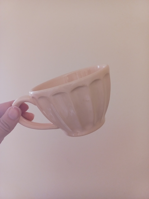 Taza de ceramica vintage beige - comprar online
