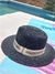 Sombrero de rafia - negro con cinta - comprar online