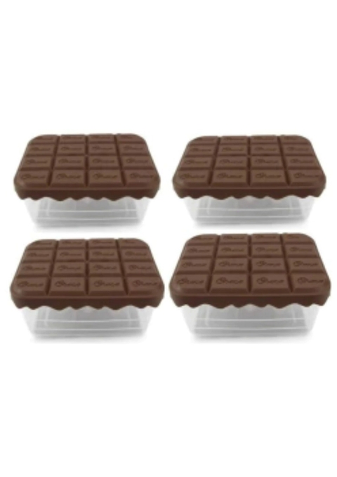 Contenedor tupper tapa forma chocolate x1 unidad - comprar online