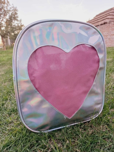 MOCHILA HOLOGRAM CORAZON GLITTER