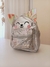 MOCHILA GATITA PLATEADA CHICA TRENDY