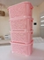 Canasto Contenedor Rattan Rosado con Tapa x unidad - Fresa Exclusivo