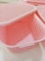 Canasto Contenedor Rattan Rosado con Tapa x unidad