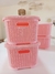 Canasto Contenedor Rattan Rosado con Tapa x unidad
