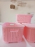 Canasto Contenedor Rattan Rosado con Tapa x unidad - tienda online