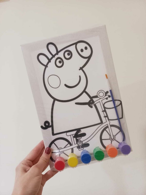 Bastidor Para Pintar Peppa Pig 30x20cm Con 6 Temperas - comprar online