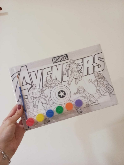 Bastidor Para Pintar Avengers 30x20cm Con 6 Temperas - comprar online