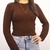 Tricot Cropped Marrom - comprar online