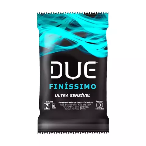 Finíssimo Preservativos Lubrificados Extra Sensível com 3 Unidades Due