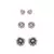 Brinco Zircônia Branca Kit Top Redondo Com 3 4MM 6MM 8MM - Macla- Semijoias/Bijuterias