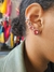Brinco Cristal Turmalina Rosa Cristal Ametista Cristal Tanzanita Ear Cuff 4 Gotas
