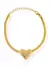 Pulseira Folheado a Ouro 18k Fita Laminada Com Coração Martelado - comprar online