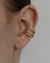 Brinco Piercing Unitário Fake Tiras de Microzircônias no Dourado
