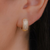 Brinco Argolinha Cravejada com 5 Fileiras de Microzirconias no Dourado