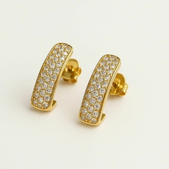 Brinco Dourado Pavê de Zircônias - comprar online