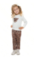 Kit 2 Conjuntos Infantil de Suede Peluciado com Aplique Frontal e Calça de Suede Estampada 01 ao 03 Sortido ( 2 Blusas + 2 Calças )