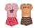 Kit 2 Conjuntos Invantil de Viscolycra com Shorts Saia de Crepe Estampado Sortido - 2 blusas + 2 shorts saia - comprar online