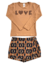 Kit 2 Conjuntos Invantil de Viscolycra com Shorts Saia de Crepe Estampado Sortido - 2 blusas + 2 shorts saia - LRM Kids
