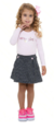 Kit 2 Conjuntos Infantil Saia Pé de Pule com Blusa de Cotton 01 ao 03 Sortido ( 2 Blusas + 2 Saias )
