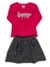 Kit 2 Conjuntos Infantil Saia Pé de Pule com Blusa de Cotton 01 ao 03 Sortido ( 2 Blusas + 2 Saias ) - LRM Kids
