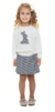 Kit 2 Conjunto Infantil Suede com Aplique e Short Saia de Jaquard 01 ao 03 Sortido ( 2 Blusas + 2 Shorts Saia )