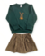 Kit 2 Conjunto Infantil Suede com Aplique e Short Saia de Jaquard 01 ao 03 Sortido ( 2 Blusas + 2 Shorts Saia ) - LRM Kids