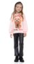 Kit 2 Blusas Infantil Feminino de Moletinho com Manga Princessa e Estampa frontal do 04 ao 10 Sortidas