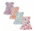 Kit 3 Vestidos Infantil Manga curta Estampado com Babado 01 ao 04 Sortido