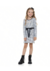 Vestido Infantil de Malha de Jaquard com laço para Meninas do 04 ao 10