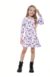 Kit 2 Vestido de Moletinho Infantil Estampado com babado godê do 04 ao 10 Sortido