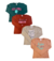Kit com 3 Camisetas com Estampa Frontal fofa Feminina Multicolorido ( 3 Peças )