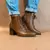 Bota amarrada salto médio - VELVI - A marca da Vintage