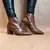 Bota salto médio com zíper frontal - comprar online