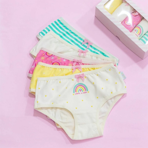 Kit 5 Calcinhas Cotton Arco Íris - comprar online