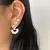 Aros de plata 925 / Círculo y medio círculo texturado - comprar online